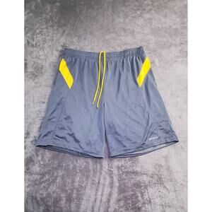 Reebok Sz XL Shorts Men's Gray Yellow Athletic Elastic Waist Drawstring C9-12